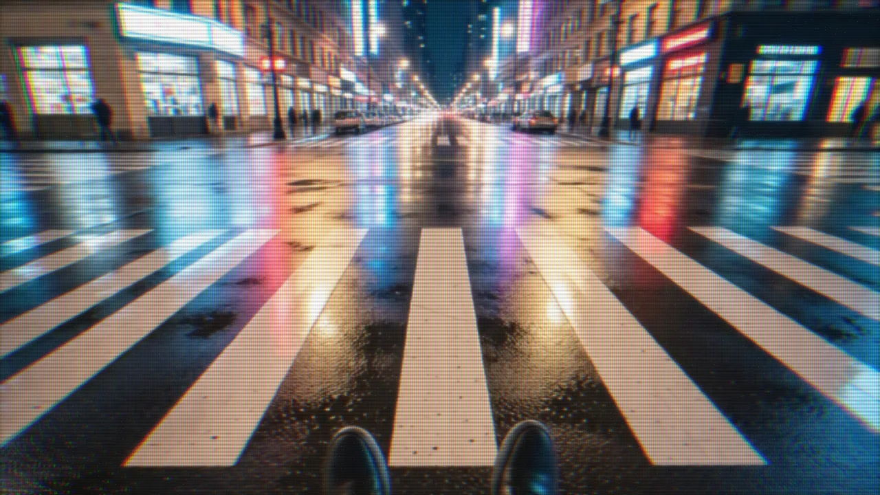 A scene through the VHS Generation Loss look
