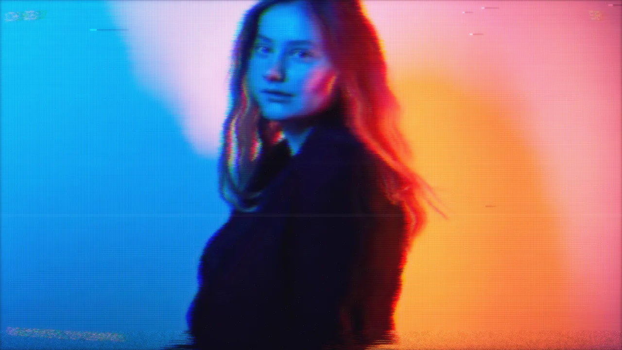 Neon portrait — original versus VHS-C — VHS-C