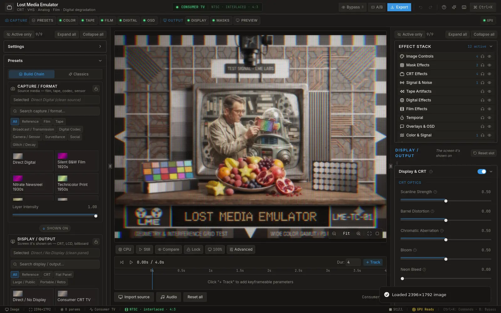The Kodachrome look applied inside the Lost Media Emulator app — Neutral